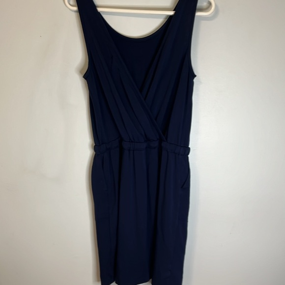 Lou & Gray Dress XS Navy Blue Dress Tank Style Pockets Drawstring Waistband - Picture 4 of 6